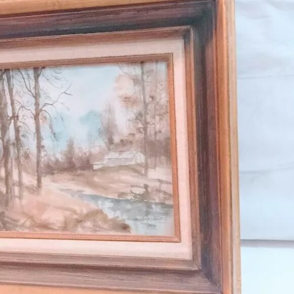 Hecho En Mexico Vintage Golden tone Wooden Picture Frame with signed Print - Picture 12 of 14